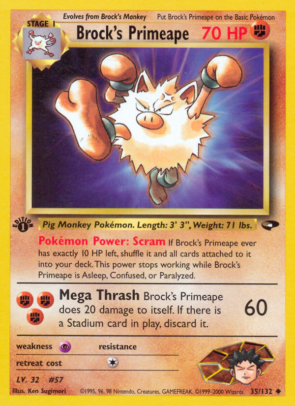 Brock's Primeape (35/132) [Gym Challenge 1st Edition] | Odin's Place