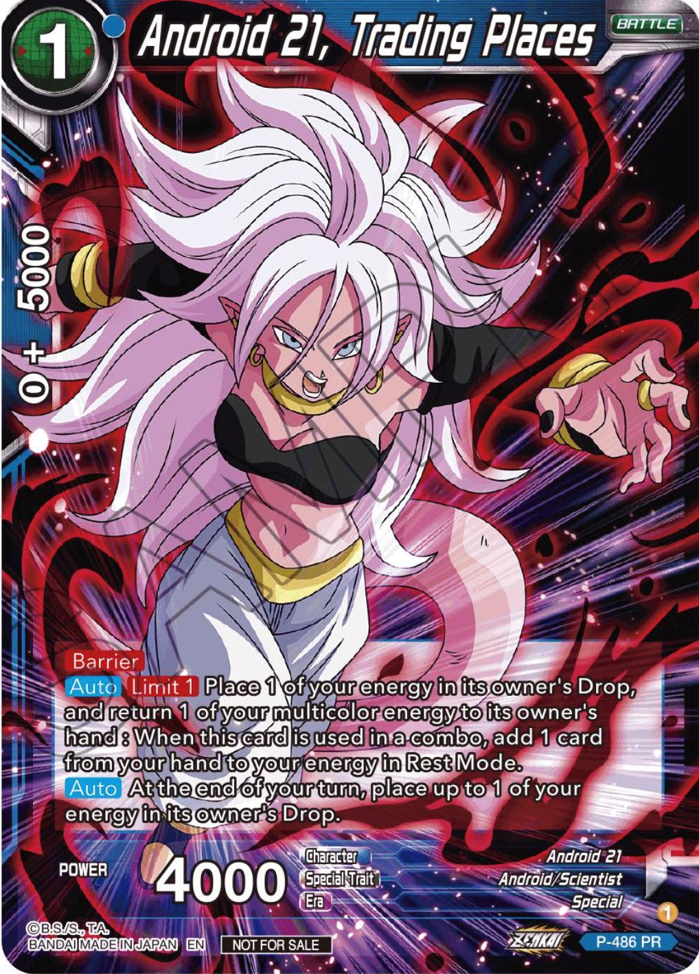 Android 21, Trading Places (Zenkai Series Tournament Pack Vol.3) (P-486) [Tournament Promotion Cards] | Odin's Place