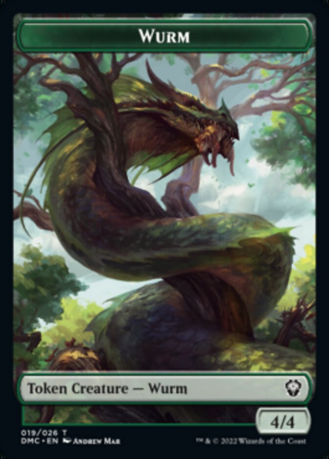 Bird (002) // Wurm Double-Sided Token [Dominaria United Tokens] | Odin's Place