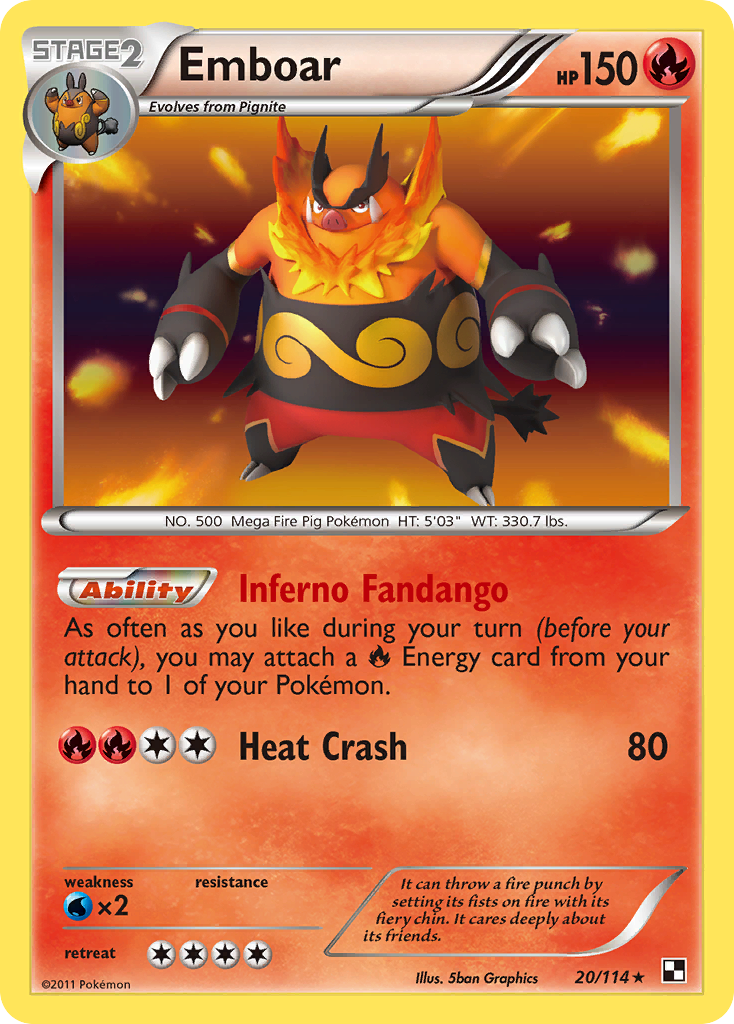 Emboar (20/114) [Black & White: Base Set] | Odin's Place