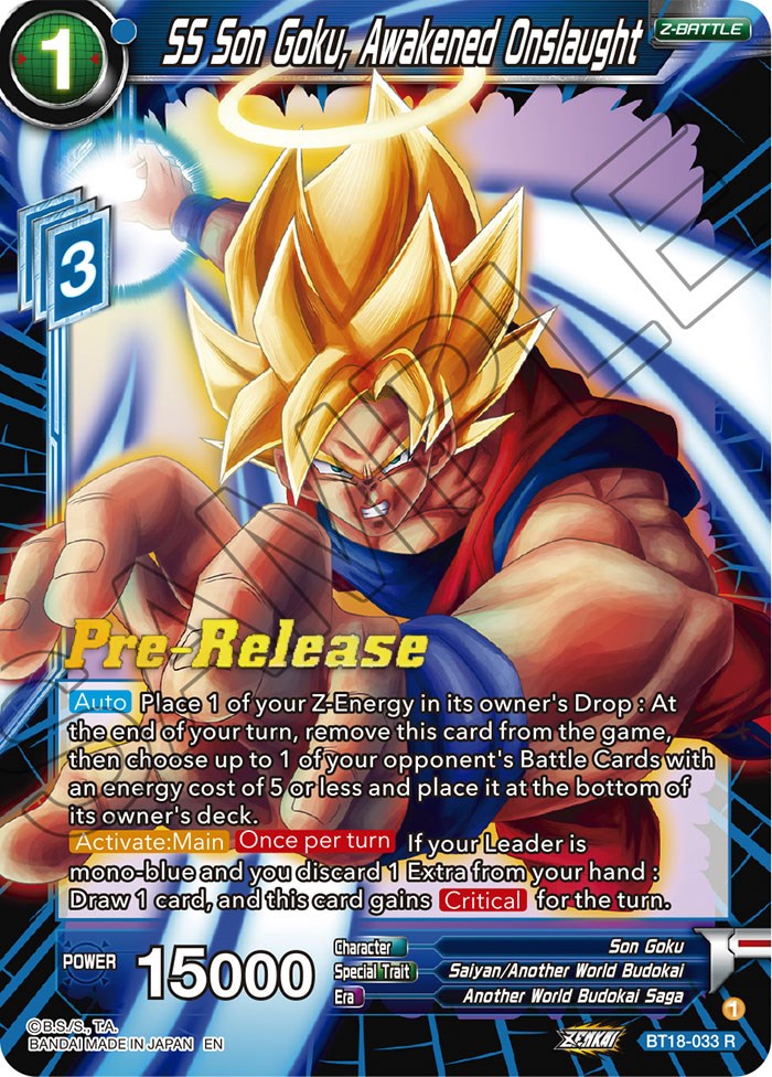 SS Son Goku, Awakened Onslaught (BT18-033) [Dawn of the Z-Legends Prerelease Promos] | Odin's Place