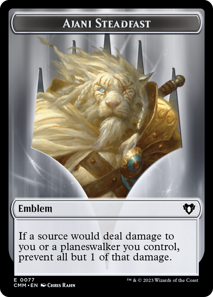 Ajani Steadfast Emblem // Wizard Double-Sided Token [Commander Masters Tokens] | Odin's Place