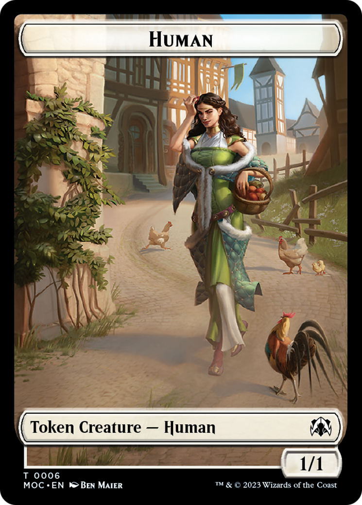 Zombie Knight // Human (6) Double-Sided Token [March of the Machine Commander Tokens] | Odin's Place