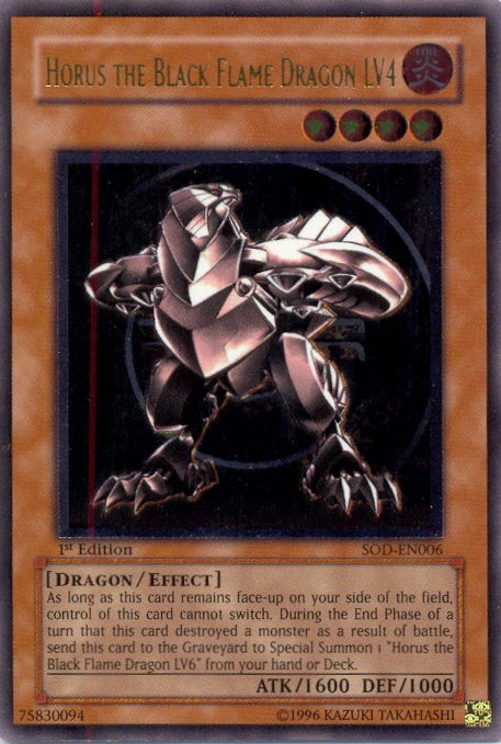 Horus The Black Flame Dragon LV4 [SOD-EN006] Ultimate Rare | Odin's Place