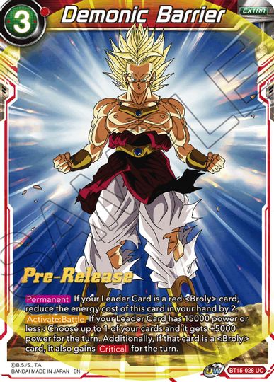 Demonic Barrier (BT15-028) [Saiyan Showdown Prerelease Promos] | Odin's Place