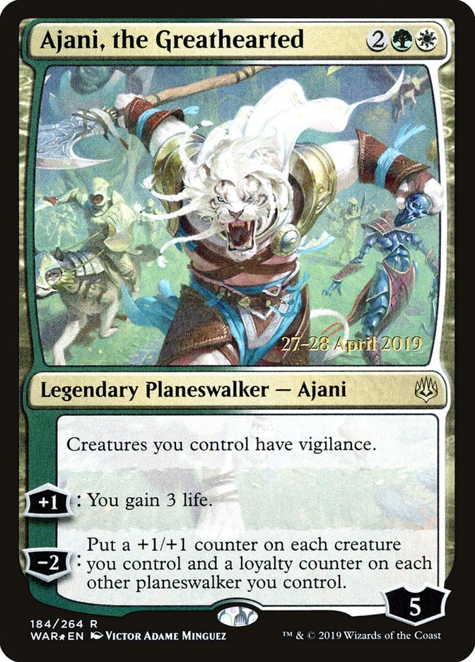 Ajani, the Greathearted (184) [War of the Spark Prerelease Promos] | Odin's Place