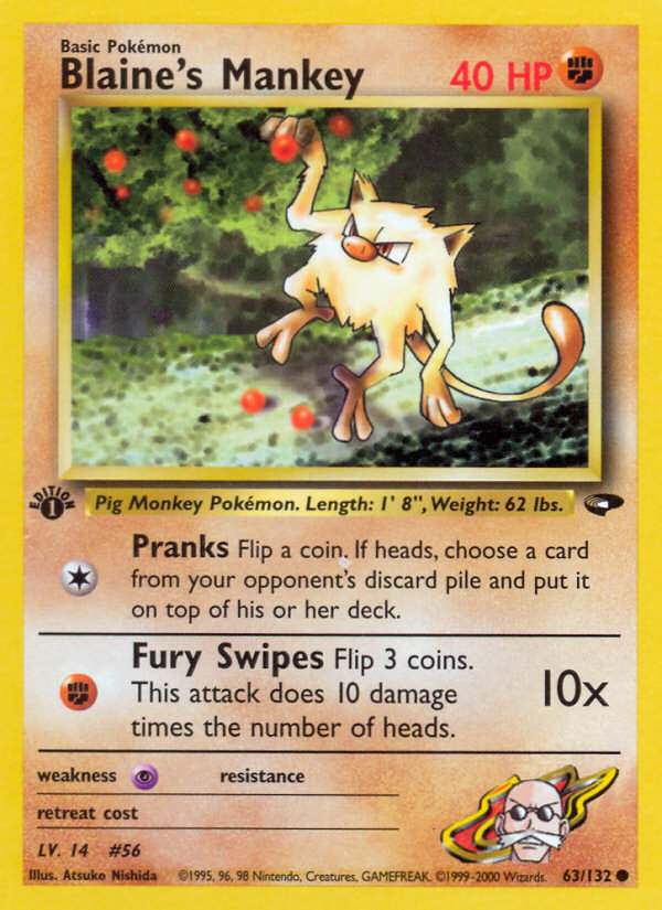 Blaine's Mankey (63/132) [Gym Challenge 1st Edition] | Odin's Place