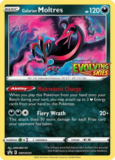 Galarian Moltres (SWSH125) (Prerelease Promo) [Sword & Shield: Black Star Promos] | Odin's Place