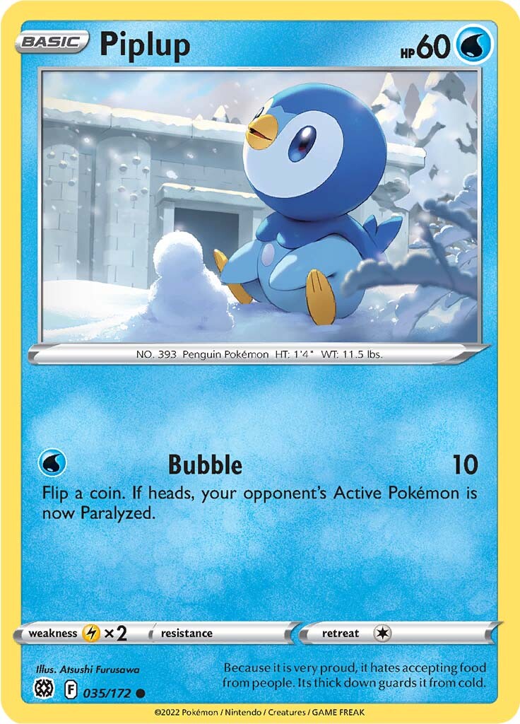 Piplup (035/172) [Sword & Shield: Brilliant Stars] | Odin's Place