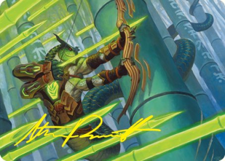 Bamboo Grove Archer Art Card (Gold-Stamped Signature) [Kamigawa: Neon Dynasty Art Series] | Odin's Place
