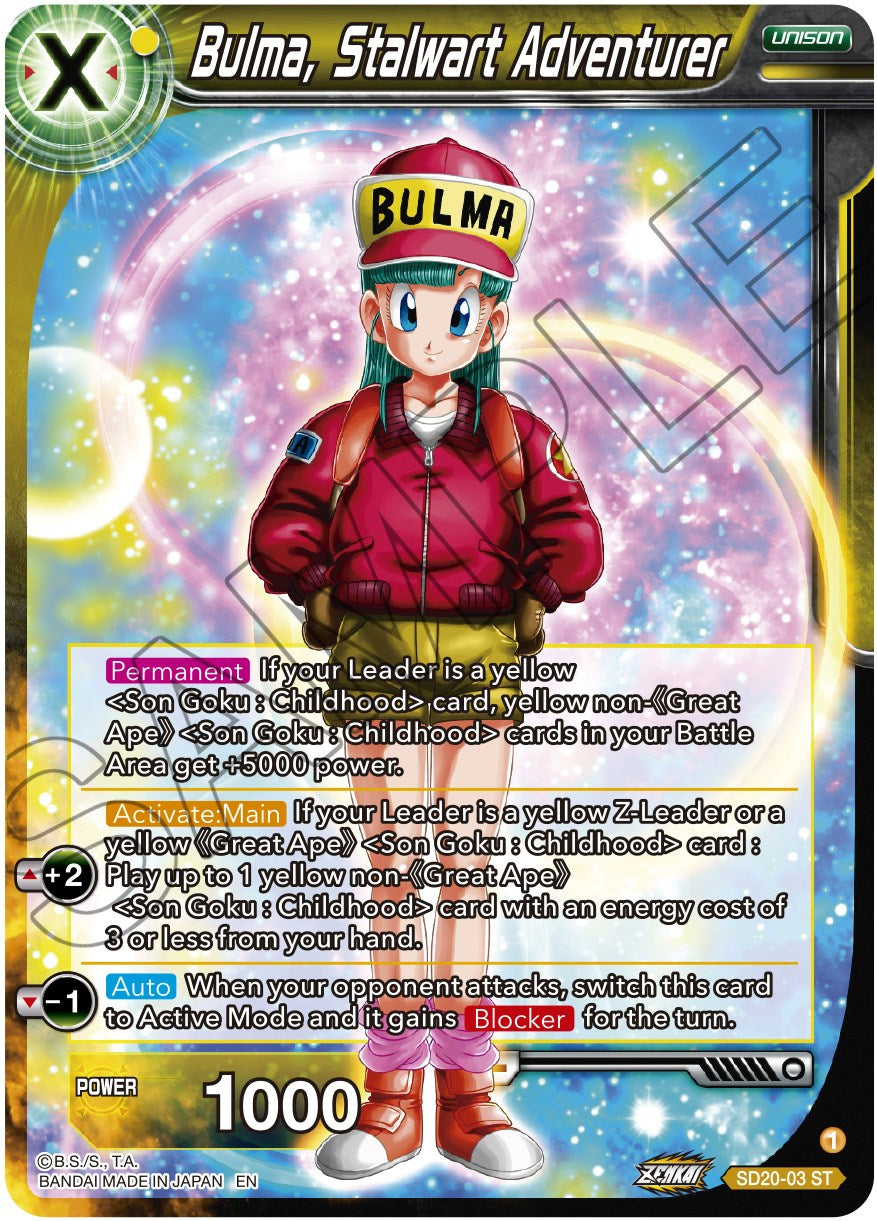 Bulma, Stalwart Adventurer (SD20-03) [Dawn of the Z-Legends] | Odin's Place