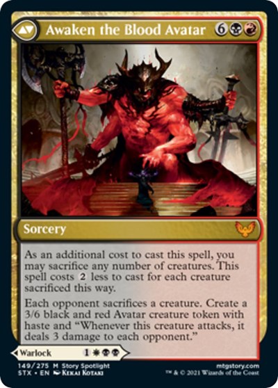 Extus, Oriq Overlord // Awaken the Blood Avatar [Strixhaven: School of Mages Prerelease Promos] | Odin's Place