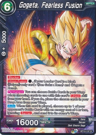 Gogeta, Fearless Fusion (BT12-137) [Vicious Rejuvenation] | Odin's Place