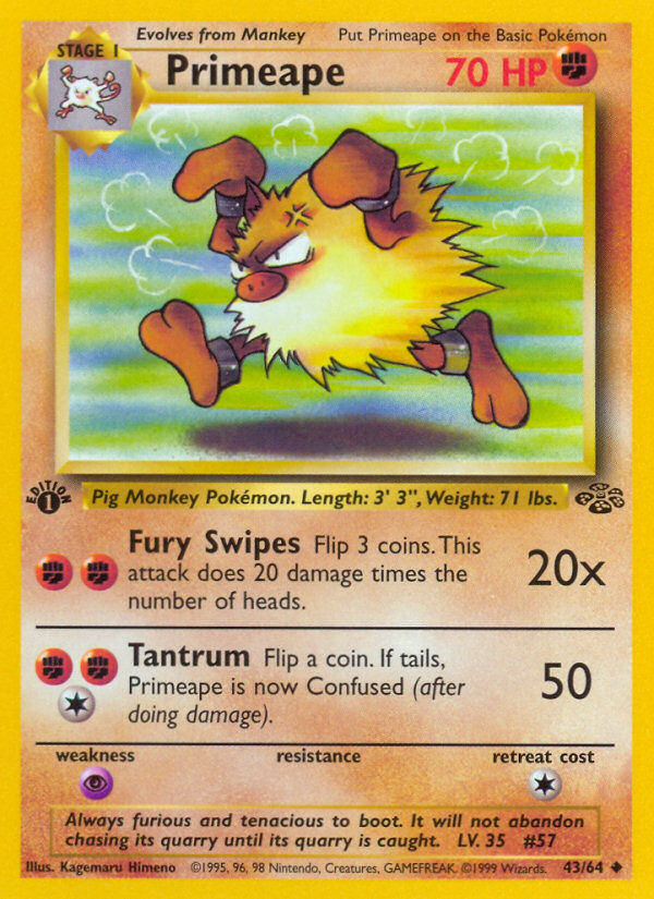 Primeape (43/64) [Jungle 1st Edition] | Odin's Place