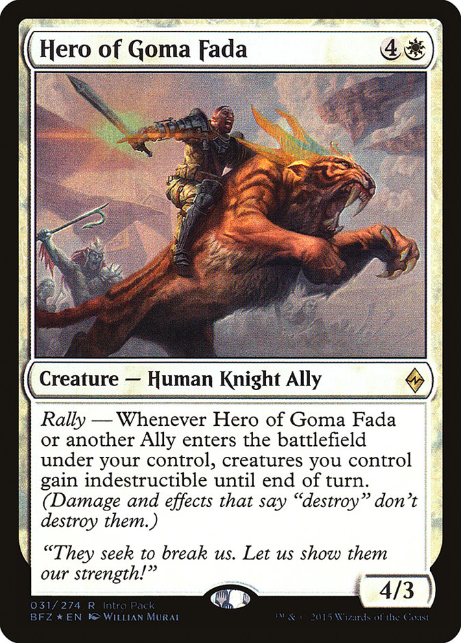 Hero of Goma Fada (31) (Intro Pack) [Battle for Zendikar Promos] | Odin's Place