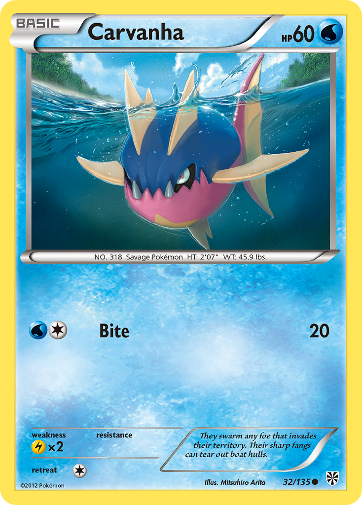 Carvanha (32/135) [Black & White: Plasma Storm] | Odin's Place