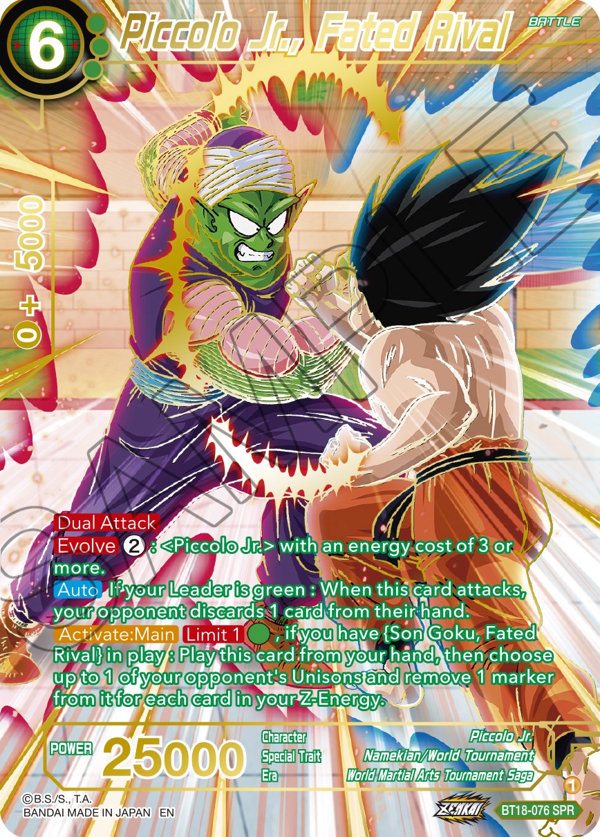 Piccolo Jr., Fated Rival (SPR) (BT18-076) [Dawn of the Z-Legends] | Odin's Place