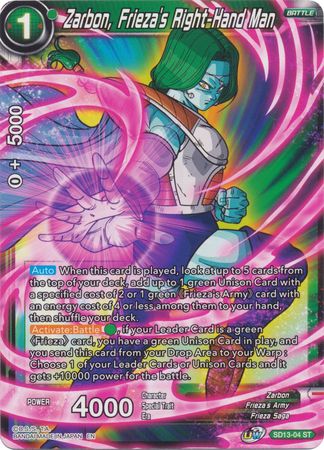 Zarbon, Frieza's Right-Hand Man (Starter Deck - Clan Collusion) (SD13-04) [Rise of the Unison Warrior] | Odin's Place