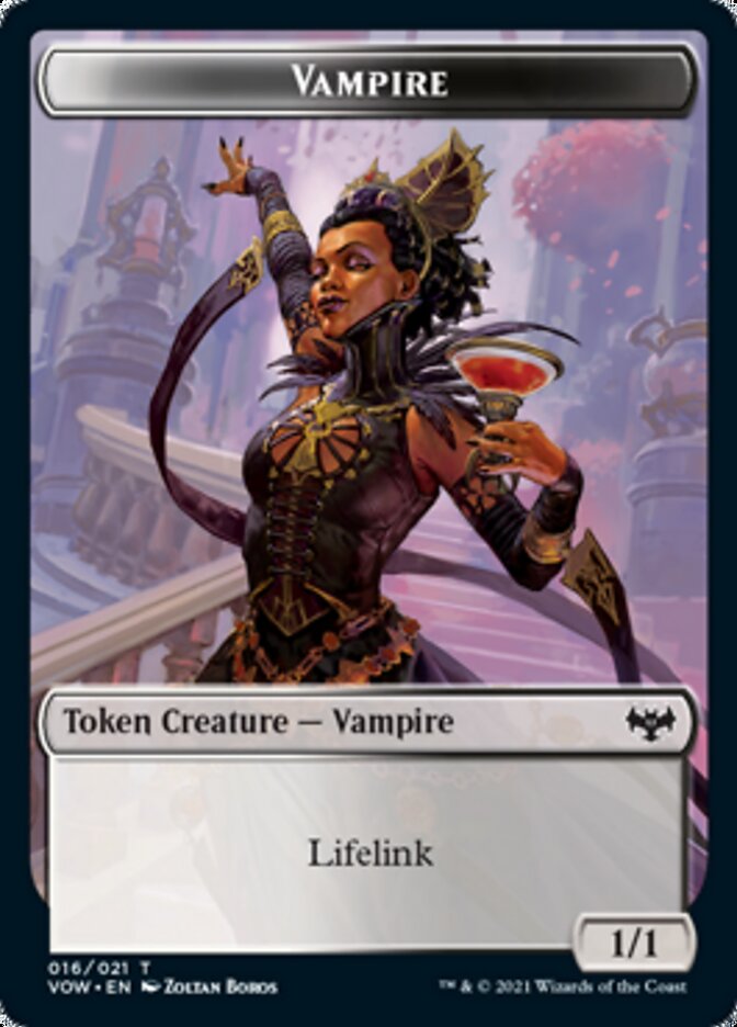Human (001) // Vampire (016) Double-Sided Token [Innistrad: Crimson Vow Tokens] | Odin's Place