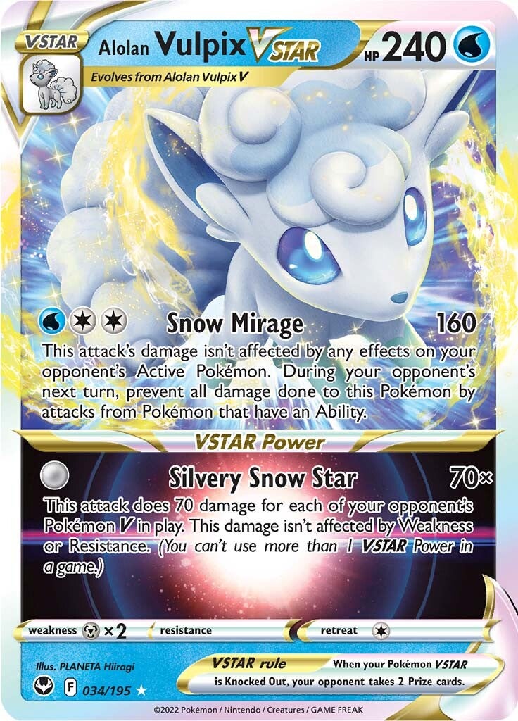 Alolan Vulpix VSTAR (034/195) [Sword & Shield: Silver Tempest] | Odin's Place