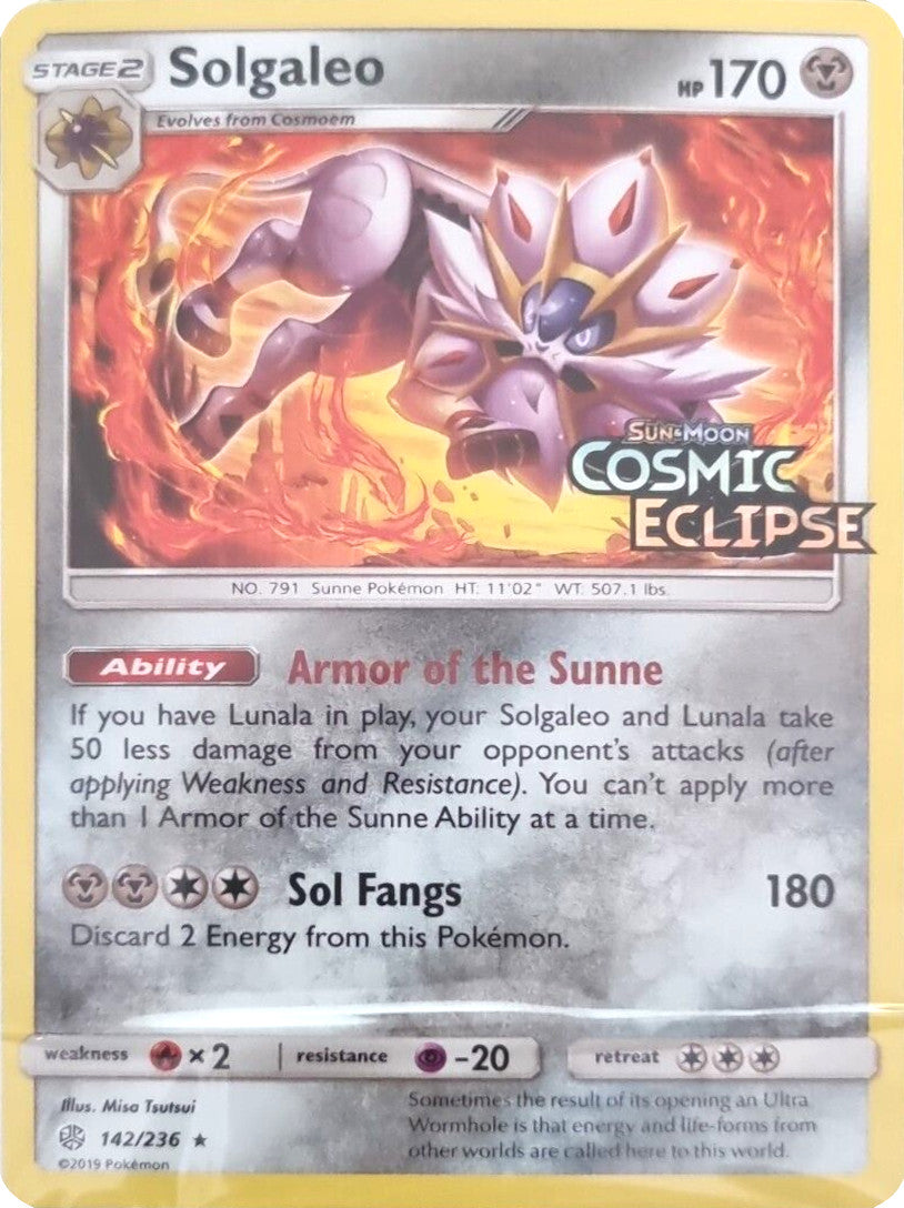 Solgaleo (142/236) (Cosmic Eclipse Stamped) [Sun & Moon: Cosmic Eclipse] | Odin's Place