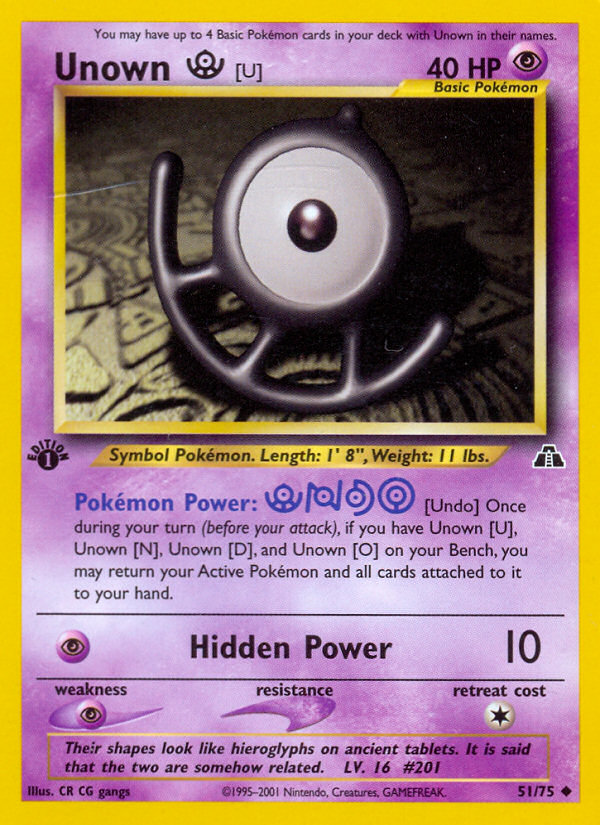 Unown [U] (51/75) [Neo Discovery 1st Edition] | Odin's Place