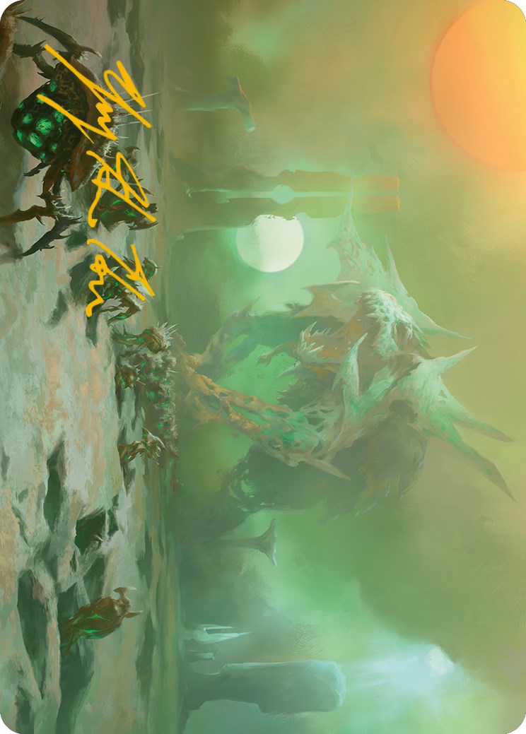 Green Sun's Twilight Art Card (Gold-Stamped Signature) [Phyrexia: All Will Be One Art Series] | Odin's Place