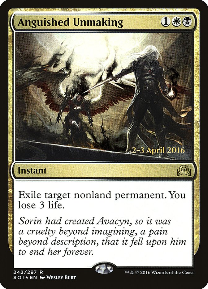 Anguished Unmaking (242) [Shadows over Innistrad Prerelease Promos] | Odin's Place