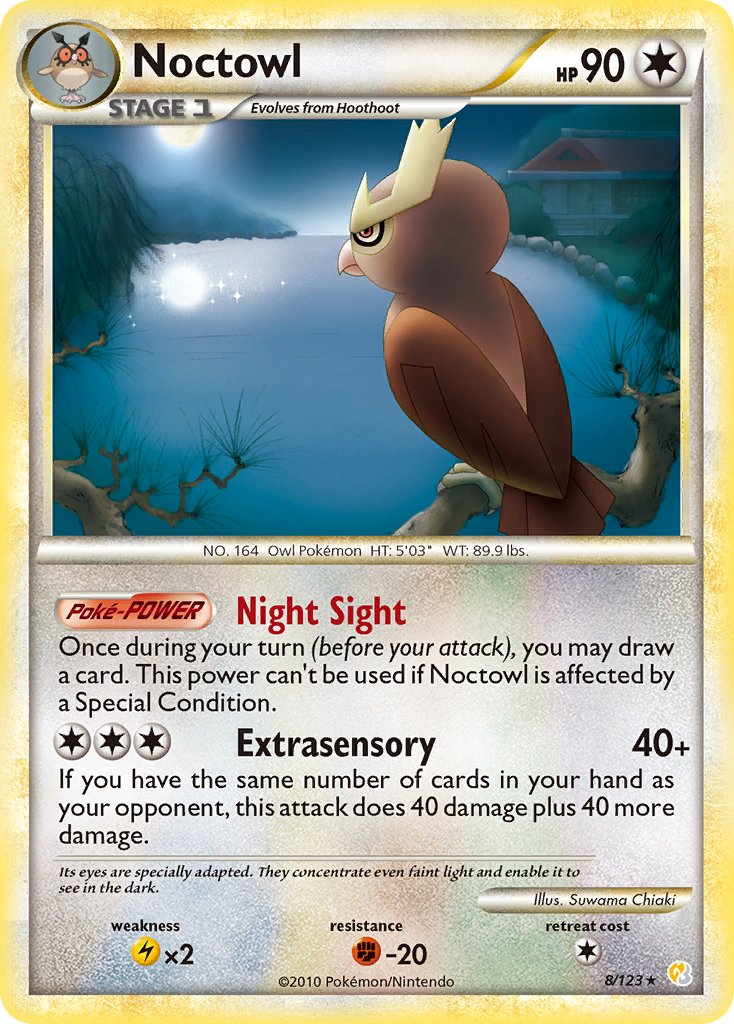 Noctowl (8/123) (Theme Deck Exclusive) [HeartGold & SoulSilver: Base Set] | Odin's Place
