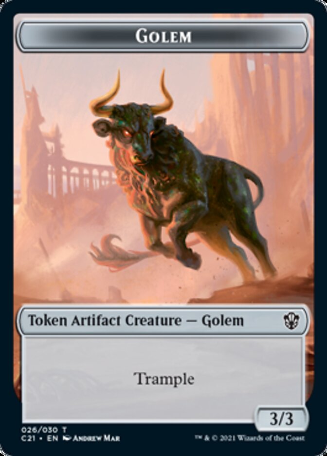 Golem (026) // Thopter Double-Sided Token [Commander 2021 Tokens] | Odin's Place