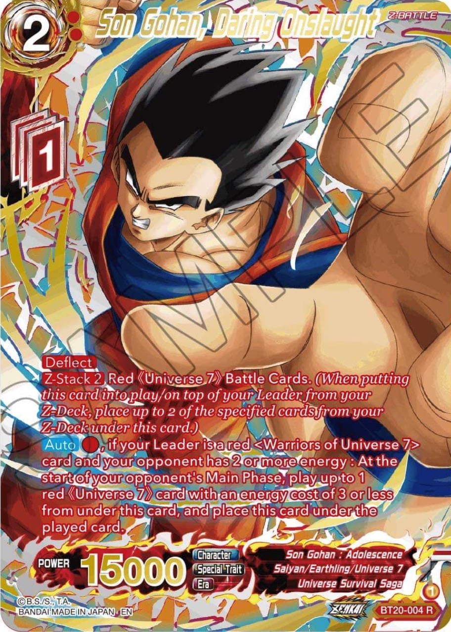 Son Gohan, Daring Onslaught (Gold-Stamped) (BT20-004) [Power Absorbed] | Odin's Place