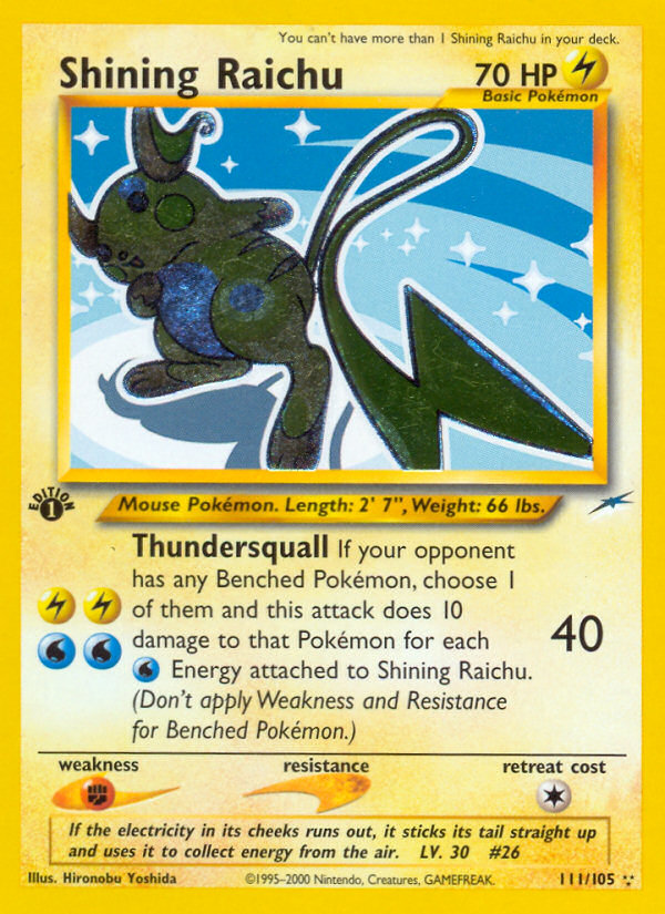 Shining Raichu (111/105) [Neo Destiny 1st Edition] | Odin's Place