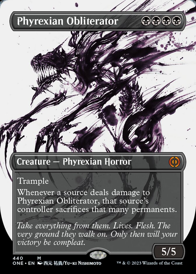 Phyrexian Obliterator (Borderless Ichor Step-and-Compleat Foil) [Phyrexia: All Will Be One] | Odin's Place