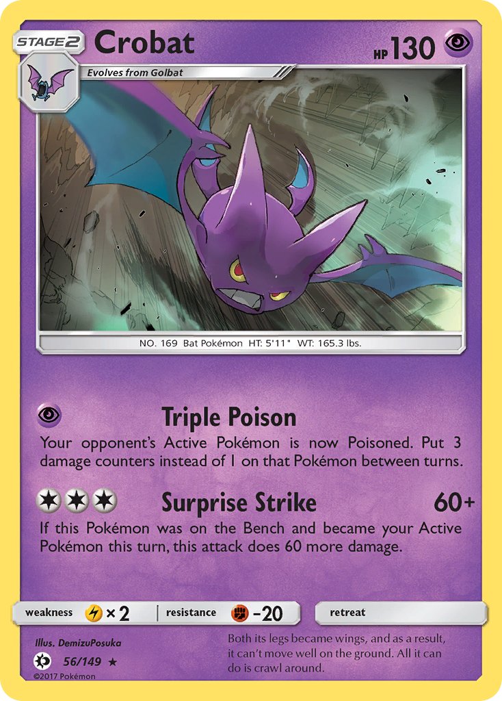 Crobat (56/149) (Prerelease Kit Exclusive) (Theme Deck Exclusive) [Sun & Moon: Base Set] | Odin's Place