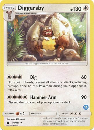 Diggersby (88/111) (Deck Exclusive #18) [Sun & Moon: Trainer Kit - Alolan Ninetales] | Odin's Place
