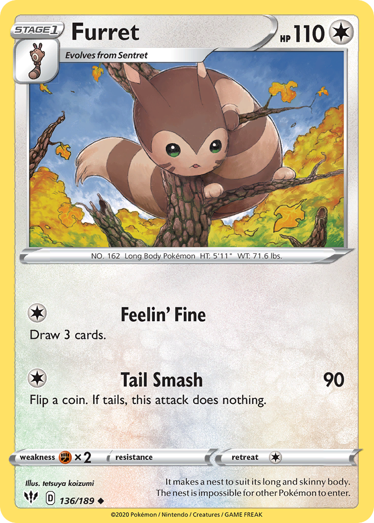 Furret (136/189) [Sword & Shield: Darkness Ablaze] | Odin's Place