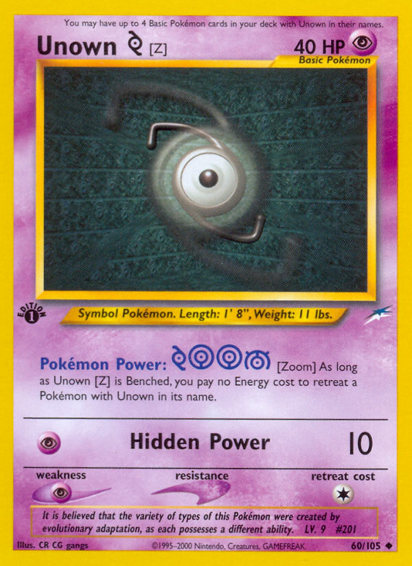 Unown [Z] (60/105) [Neo Destiny 1st Edition] | Odin's Place