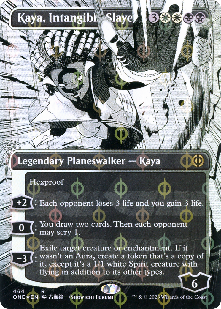 Kaya, Intangible Slayer (Borderless Manga Step-and-Compleat Foil) [Phyrexia: All Will Be One] | Odin's Place