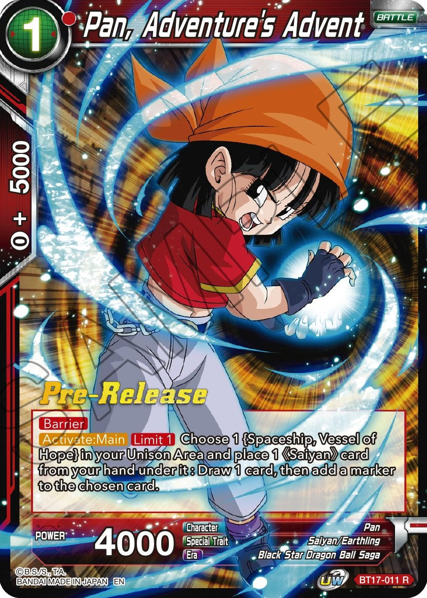 Pan, Adventure's Advent (BT17-011) [Ultimate Squad Prerelease Promos] | Odin's Place