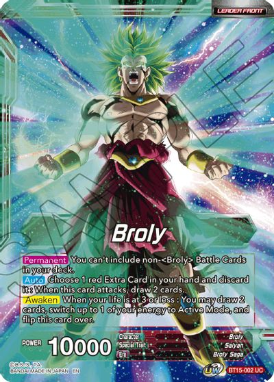 Broly // SS Broly, Demon's Second Coming (BT15-002) [Saiyan Showdown] | Odin's Place