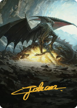 Ancient Copper Dragon Art Card (04) (Gold-Stamped Signature) [Commander Legends: Battle for Baldur's Gate Art Series] | Odin's Place