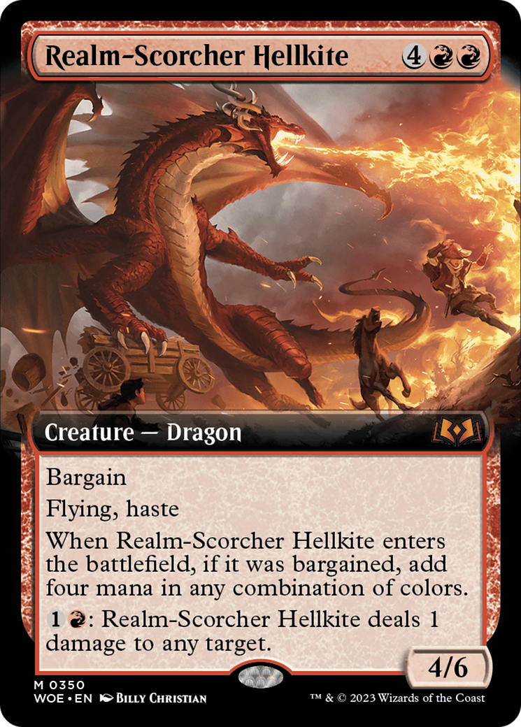 Realm-Scorcher Hellkite (Extended Art) [Wilds of Eldraine] | Odin's Place