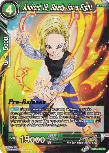 Android 18, Ready for a Fight (BT14-070) [Cross Spirits Prerelease Promos] | Odin's Place