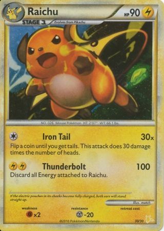 Raichu (30/30) [HeartGold & SoulSilver: Trainer Kit - Raichu] | Odin's Place
