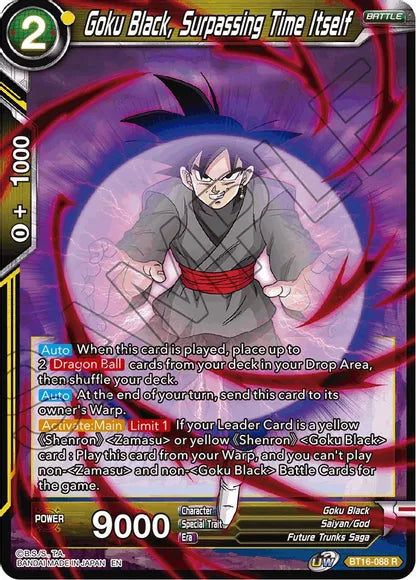 Goku Black, Surpassing Time itself (BT16-088) [Realm of the Gods] | Odin's Place