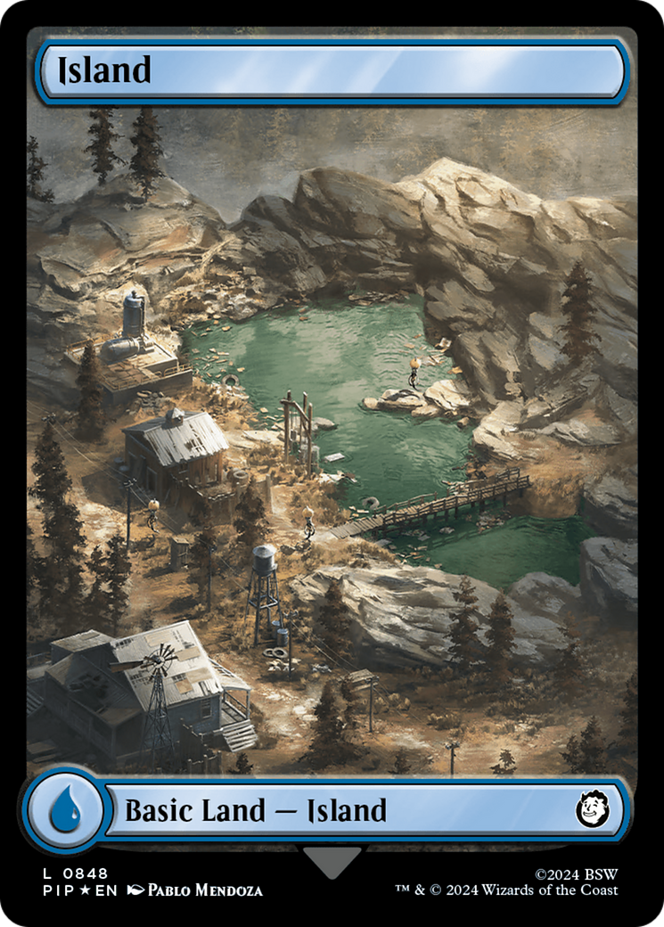 Island (0848) (Surge Foil) [Fallout] | Odin's Place