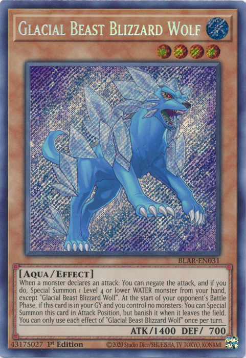 Glacial Beast Blizzard Wolf [BLAR-EN031] Secret Rare | Odin's Place