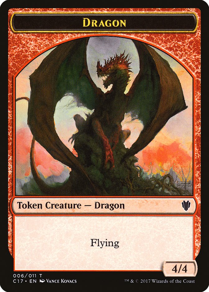 Cat Dragon // Dragon (006) Double-Sided Token [Commander 2017 Tokens] | Odin's Place