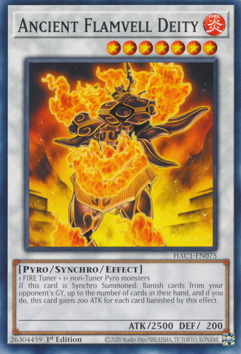 Ancient Flamvell Deity [HAC1-EN075] Parallel Rare | Odin's Place