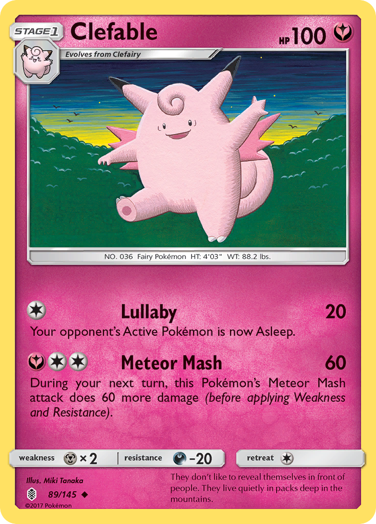 Clefable (89/145) [Sun & Moon: Guardians Rising] | Odin's Place